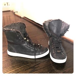 Ugg Starlyn Sneaker Boot, Black Leather